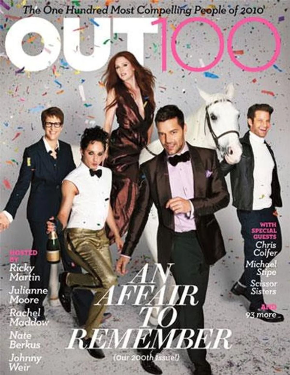 2010 Out100 Cover: Ricky Martin, Julianne Moore, Rachel Maddow, Nate Berkus, Johnny Weir