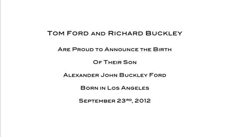 Tom Ford Baby Alexander - Richard Buckley