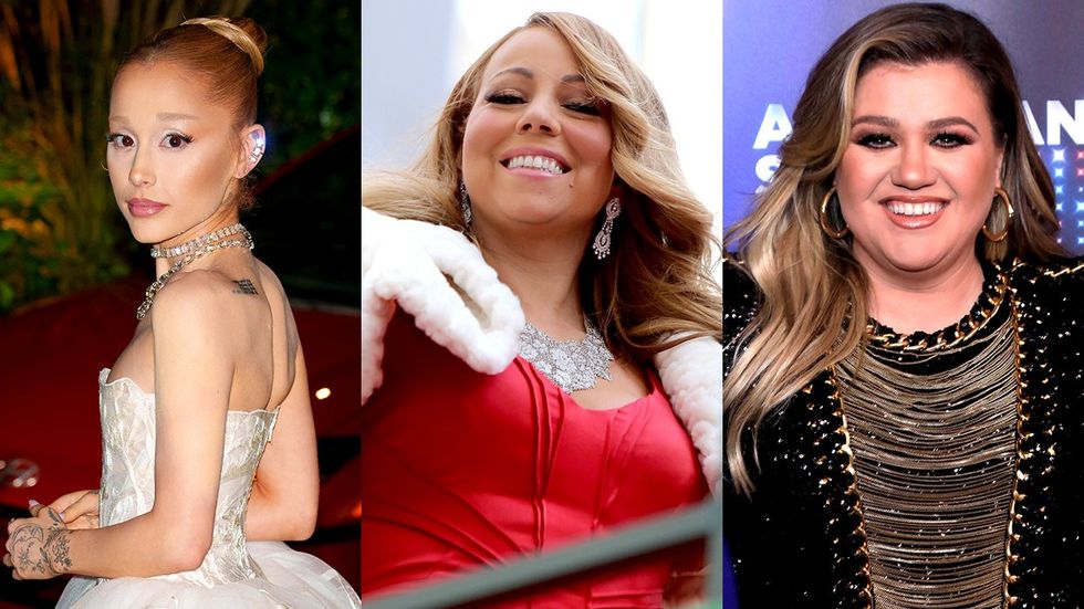 Ariana Grande WSJ Innovators Awards Mariah Carey in christmas outfit on Macys Thanksgiving Day parade float Kelly Clarkson 2022 American Song Contest