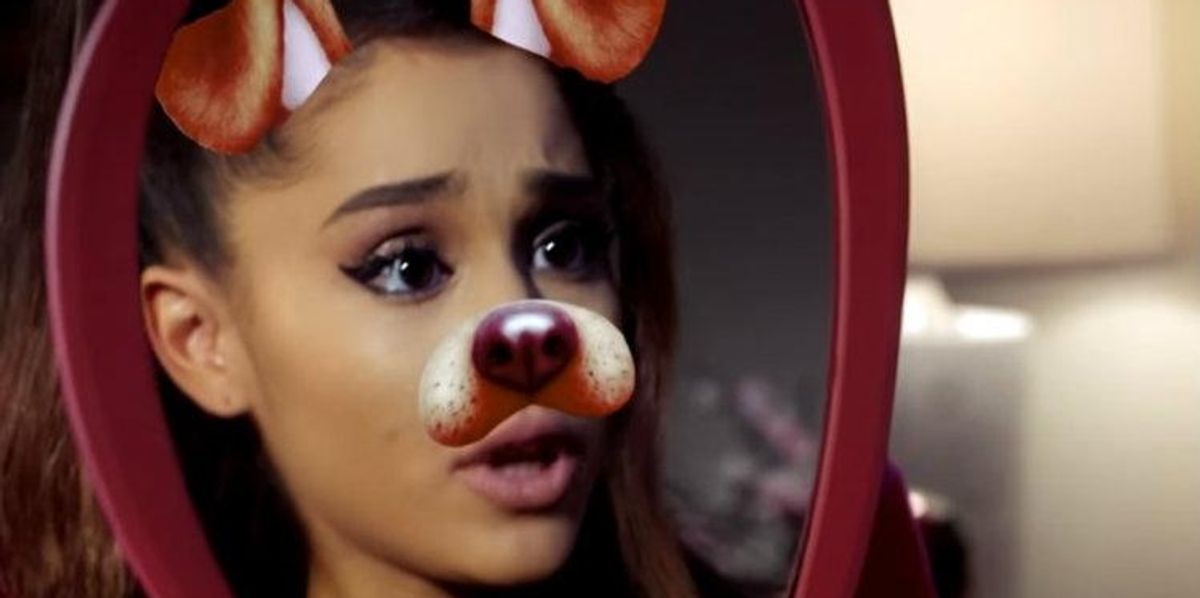 Behold the terror of the dog face filter in Ariana Grande's
