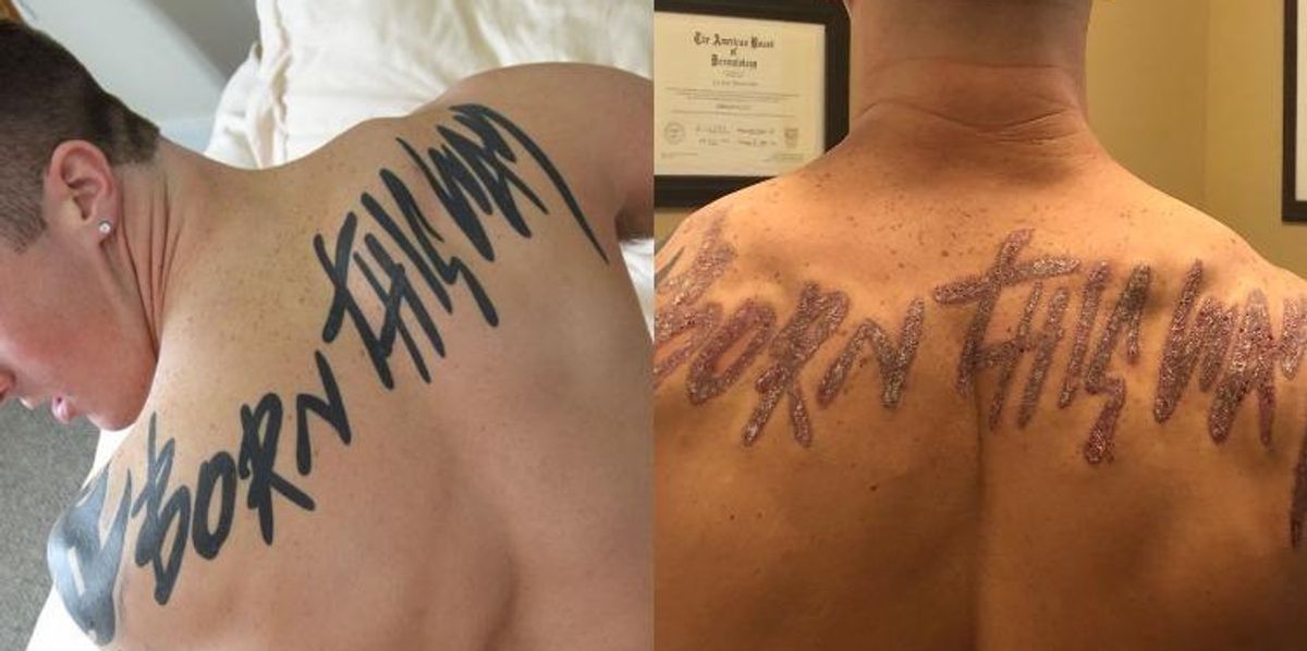 1200px x 598px - Porn Actor with 'Born This Way' Tattoo Tries, Fails to Get It Removed