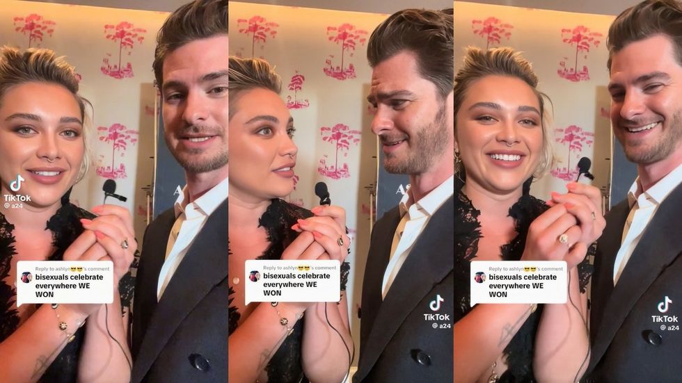 Florence Pugh and Andrew Garfield via TikTok