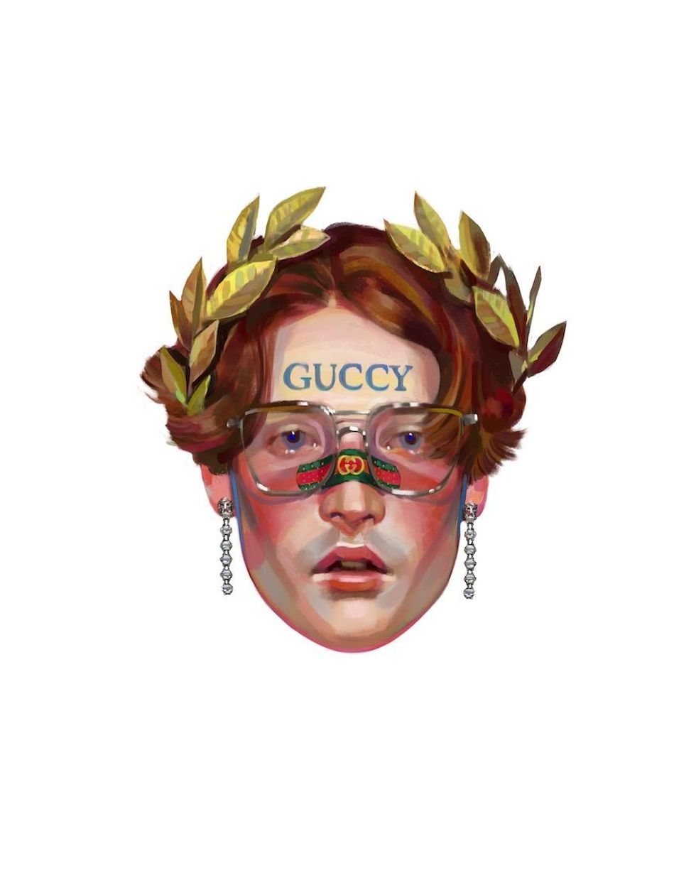 Gucci - Illustrated by artist Ignasi Monreal, new men's