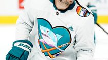 Jersey worn by the San Jose Sharks on Pride Night : r/lgbt