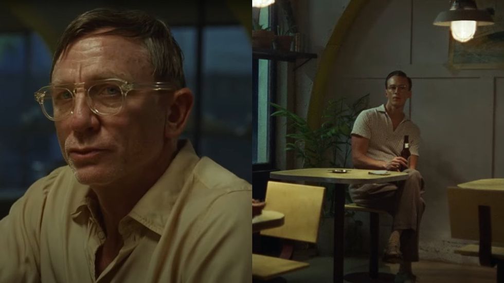 Watch Daniel Craig try to pick up Drew Starkey at a bar in the 1st Queer clip