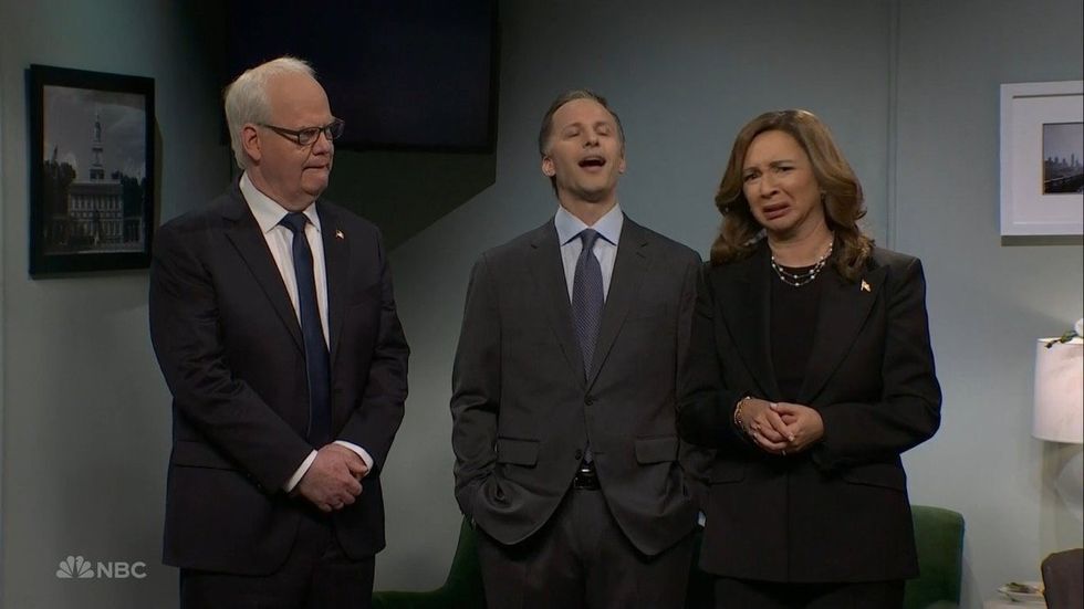 Jim Gaffigan, Andy Samberg and Kamala Harris on Saturday Night Live