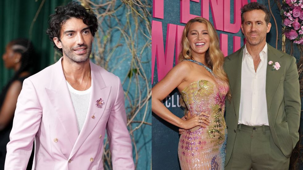 Justin Baldoni, Blake Lively, & Ryan Reynolds attend the premiere of 'It Ends with Us' in New York City.