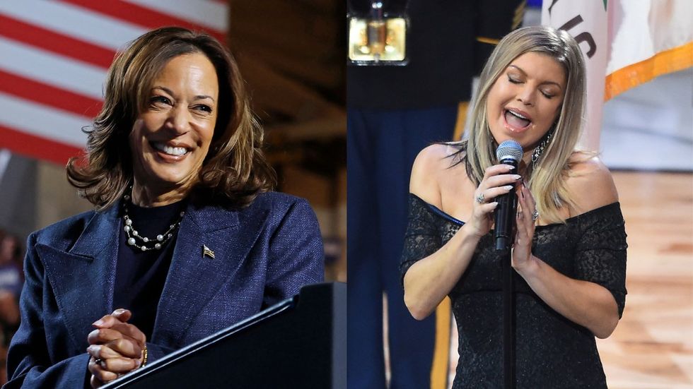 L to R: Kamala Harris, Fergie