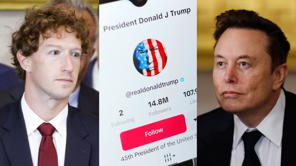 Mark Zuckerberg; Donald Trump profile on TikTok; Elon Musk