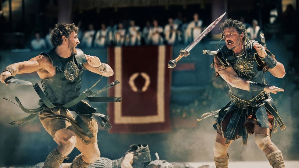 Paul Mescal and Pedro Pascal in Gladiator II