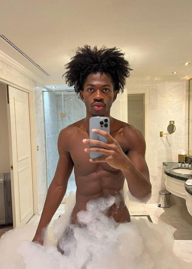 Lil Nas X Posted Nearly Nude Bubble Bath Selfies on His Instagram