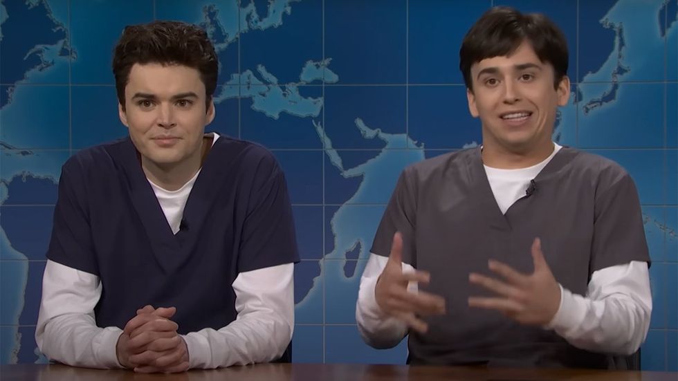 SNL sketch Two Guys Dressed as Doctors Share Last Second Halloween Ideas