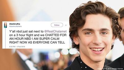 Timothee Chalamet was all smiles while arriving for another day of