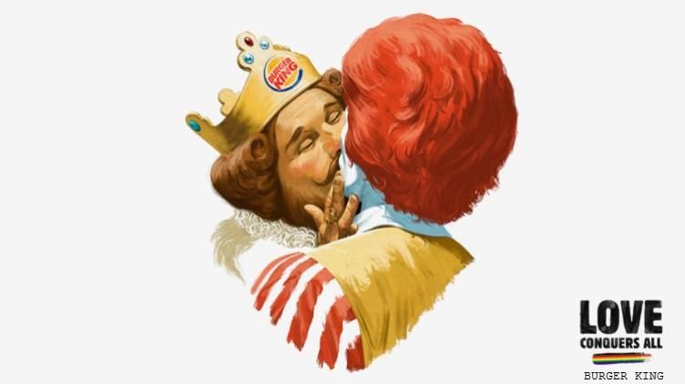 Ronald McDonald and the Burger King Make Out in New Ad